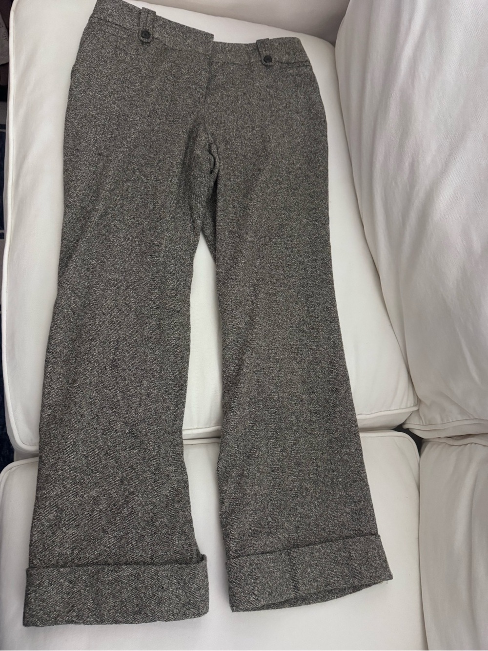 LOFT Charcoal Tweed Boot-Cut Pants